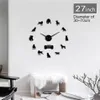 Pit Bull Decorative 3D DIY Wall American Staffordshire Terrier Fashion Home Clock With Mirror Numbers Stickers 201212190o