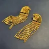 Kolczyki orła dla kobiet 14 -karatowe złoto Oryginalny zabywający design vintage Długie frędzane wzór zwierząt słońce bóg nurkową biżuterię 240131
