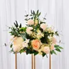 Decorative Flowers Simulation Rose Flower Pompom Wedding Background Silk Ball Road Artificial Floral Bouquet Dining Table Centerpiece Decor