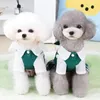 Vêtements de chien 1PC Robe d'animal de compagnie à deux pattes Fashion College Style Chemise Bow Plaid Imprimer Jupe de chat pour le printemps bien-aimé