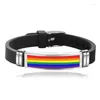 Link Armbanden LGBT Gay Pride Silicon Roestvrij Stalen Armband Jongen Meisje Symbool Vrouwen Vriendschap Man Sieraden 2024