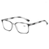 Solglasögon anti-blue lätta läsglasögon för kvinnor män mode randiga pc ramläsare glasögon ögonskydd presbyopia glasögon