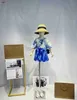 Chándales de marca para niñas, conjuntos de vestidos para niños, talla de verano 100-150, jersey de manga corta a rayas azules y Falda plisada, 20 de enero