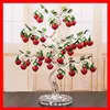 Beatiful Crystal Red Cherry Bpple Tree Figures Crafts Fengshui Ornament Home Decoration Christmas New Year Gifts Y2009032840