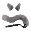 Party Supplies 3 Pieces Plush Animal Cosplay Set Foxes Ears Headgear Wolf Tail Fashion Lolita Gothic Accessory Po Taking Dropship