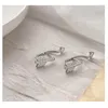 Studörhängen Designer Söt Cupid's Arrow för kvinnor Silver Color Zircon Afrodite Ear Piercing Earings Female Jewelry Kde013