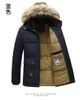 Herenjassen 2024 Heren Winterparka Fleece gevoerde dikke warme bontkraagjas met capuchon Mannelijke maat 5XL Pluche jas Herfst Werk Uitloper Zwart