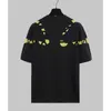 Dames T-shirt Designer Hoge versie veelzijdige ronde hals sportjacquard neongeel golvend borduurwerk T-shirt met korte mouwen trend W8F7