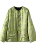 Ubranie etniczne 2024 Retro drukowane jedwabne bawełniane bawełniane tanki Kobiet Kobiet zimowy chiński w stylu guziki podwójne noszenie