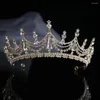 Akcesoria do włosów opaska na głowę barokowy dla panny młodej księżniczka dziewczyna Bridal Crowns Diamond Tiara Biżuteria Koreańska Tiary