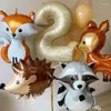 Decoração de festa 6 pcs Selva Girafa Coelho Foil Balões 40inch Caramelo Creme Número Balão Crianças Aniversário Presentes de Chuveiro de Bebê