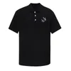 SS24 Show Mens Damier Jacquard Cotton Pique Smart Black Polo avec des patchs brodés Men de loisirs Polos Sports Polos Man