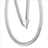 Модные позолоченные серебряные цепочки, ожерелье 20 дюймов, 10 мм, плоское ожерелье в виде змеи DHSN209, серебряные пластинчатые цепочки 925 пробы, ювелирные изделия341z