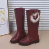 Stiefel Größe 26-36 Herbst Winter Kinder Hohe für Mädchen Warme Pelz Mädchen Leder Knie Wasserdichte Plattform Große Schwarz Rot