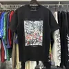 パープルシャツメンズTデザイナーTシャツグラフィックティー服コットンシャツグラフィティ邪悪な楽しいカラープリントプリントスケッチオイルペインティングパターンストリートルーズA1 44ZEPB