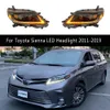 Передняя лампа DRL дневного света стример сигнала поворота для Toyota Sienna светодиодная фара в сборе 11-19 автомобильные аксессуары