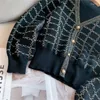 Sukienki robocze Casual Sweater Tracksuit Slim Plaid Vintage Knit Knit Spódnica 2 -częściowa moda krótka wierzchołek Bodycon Faldas