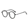 Güneş gözlüğü retro yuvarlak anti -mavi ışık gözlükleri erkekler için kadınlar titreme vintage ofis gözlükleri dayanıklı metal çerçeve gözlük