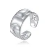 Ring 925 sterling zilver onregelmatig concaaf gezicht breed ontwerp vergulde ring vergulde rjing