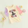 Flickaklänningar Pudcoco Toddler Kids Baby Halloween Sweatshirt Dress Långärmad rund Nacke Witch Hat Print Pullover Tops 6M-4T