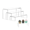 Ferramentas de cozimento 1 pçs quadrado acrílico mesa suporte plexiglass display caso prateleira riser servindo bandeja perfume organizador cupcake