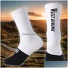 Chaussettes de sport pour hommes, vélo de montagne, anti-chute, longue durée, antidérapantes, respirantes, route, livraison directe, Dhve4