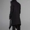 メンズトレンチコート長袖の男性ソリッドカラーファッションスカーフハイカラープレミアムジャケットストリートトレンドスタイル
