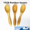 9cm Mini Wooden Bamboo Spoon Lovely Seasoning Ice Cream Spoons Wood Flatware 100 pcs lot278D