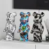 Dekorativa figurer Bearbricks 400% Staty Bear Sculptures Desk Tillbehör vardagsrum Dekoration Hem och bord