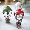 Christmas Decorations Iron Art Air Balloon Parachute Pendant Merry Decoration Xmas Tree Hanger Santa Claus Snoweman Navidad