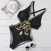 Women's Swimwear Gold printed lace girl swimsuit sexy bikini trendy printed womens swimsuit classic pattern swimsuit set J240131