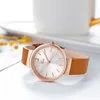 Womens Watch Fashion Light Light Luxury High Sense Quartz Belt impermeabilizado P0