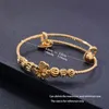 Bangle 4 pcs 24k africano árabe cor de ouro pulseiras para bebê pulseira crianças jóias nascido bonito pulseiras românticas presentes274h