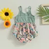 Rompers Pudcoco الرضيع المولود Baby Girls Summer romper romper button button floral playwork playsuit