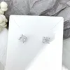 Stud Earrings Classic Minimalist Square Crushed Zircon Four Claw 925 Sterling Silver Earring For Women And Girl Daily Wear