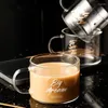 Tasses en verre tasse créative lettre grand jus de lait eau tasse à café avec poignée Transparent Dessert flocons d'avoine petit déjeuner 500ML