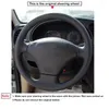 Steering Wheel Covers LQTENLEO Black PU Artificial Leather Hand Sewing Car Cover For Ford Fiesta 4 1996-2006 Mk4