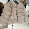 Maomaokong 2023 naturel réel manteau de fourrure de renard femmes hiver chaud de luxe veste de fourrure détachable manches longues femme gilet manteaux de fourrure 240122