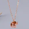 Hänghalsband 2024 elefant halsband rosguld färg mode titan stål kvinna smycken julklapp aldrig blekna droppe