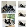 Luxe Designer Zomer Sexy Feestjurk Schoenen Meisje Loafer Avond Hoge Hak Mode Tops Schoen zwart bruin Hoge hakken Puntige Neus Pumps maat 35-40