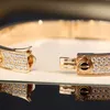 Original 1to1 C-arter Armband High V Gold Edition Wide Full Sky Star Damen Dicke Beschichtung 18K Rose Mode Licht Luxus Diamant Paar4II6