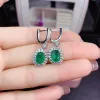 Necklace Emerald Earring and Ring Neckle for Women's True 925 Sterling Silver Green Stone Wedding Jewelry Set