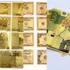 Other Toys 7 8Pcs Commemorative Notes 24K Gold Plated Dollar Euros Fake Money Gifts Collection Antique Banknote USD Currency Toy 221111O6SF3UEV4SCI