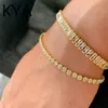 입방 지르코니아 골드 테니스 팔찌 체인 체인 팔찌 남자 남녀 골드 컬러 핸드 cz jewelry246t