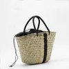 Totes Waterweed portable straw woven bag blue black woven bagH24131