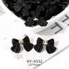 Nagelkonstsatser 10st/väska svartvitt bowknot harts 3D smycken tredimensionell bandpolering DIY-design