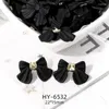 Kits d'art d'ongle 10pcs / sac noir et blanc Bowknot Résine Bijoux 3D Ruban tridimensionnel Polissage DIY Design