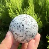 Dekorativa figurer 1 PCS Natural Kiwi Jasper Ball Healing CryTsal Stone Sphere for Home Decoration