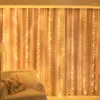 Stringhe 3x1 3x2 3x3 LED Ghirlanda di Natale Fata Luce Stringa Luci Tende Camera da letto Anno 2024 Decorazione di nozze Vacanza