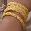 Armbanden 4st/parti Dubai armband Etiopiska guldfärg armband för kvinnor Dubai brud bröllop armband afrikanska arabiska smycken Mellanöstern